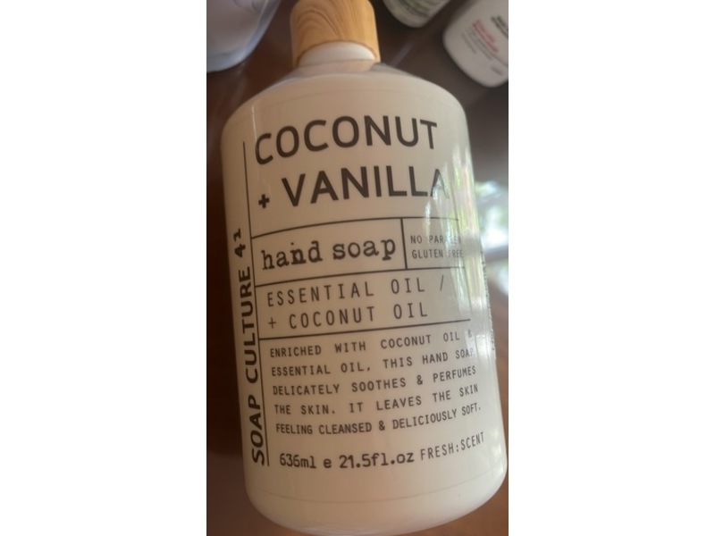Soap Culture 41 Hand Soap, Fresh Scent, Coconut + Vanilla, 21.5 fl oz/636 mL