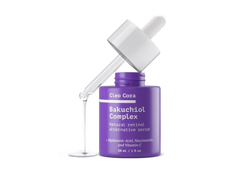 Cleo Cora Bakuchiol Complex Serum, Hyaluronic Acid, Niacinamide & Vitamin C, 1 fl oz/ 30 mL