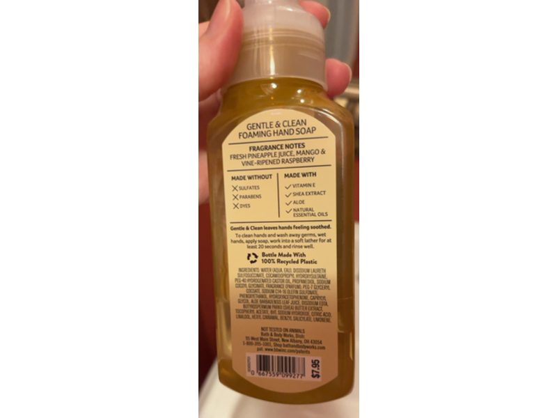 Bath & Body Works Gentle & Clean Foaming Hand Soap, Pineapple Mango, 8.75 fl oz/259 mL