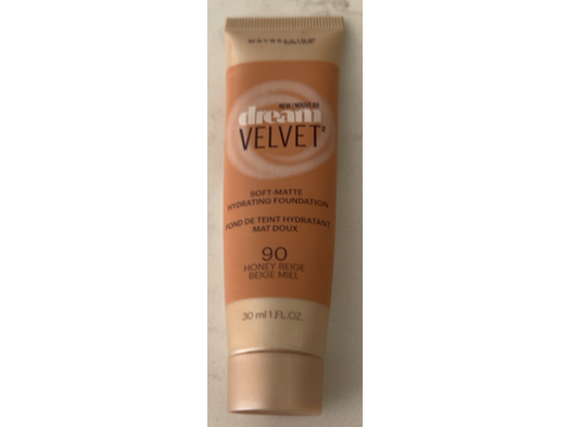 Maybelline Dream Velvet Soft Matte Foundation, 90 Honey Beige, 1 fl oz/30 mL