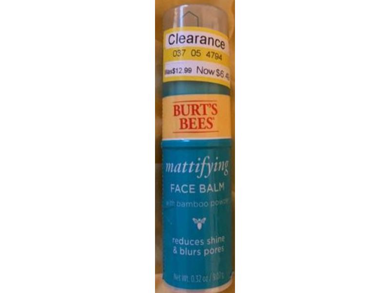 Burt's Bees Mattifying Face Balm, Bamboo Powder, 0.32 oz/9.07 g