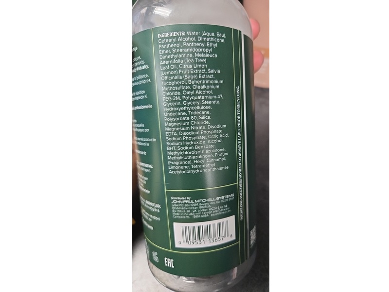 John Paul Mitchell Thickening Conditioner, Tea Tree Lemon Sage, 33.8 fl oz/1 L