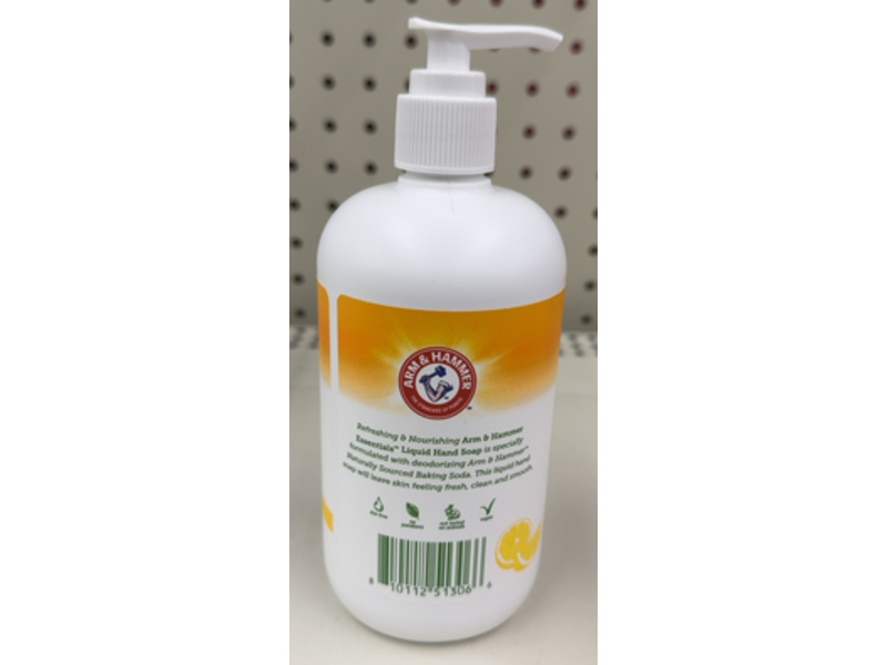 Arm & Hammer Essentials Liquid Hand Soap, Fresh Lemon, 12 fl oz/355 mL