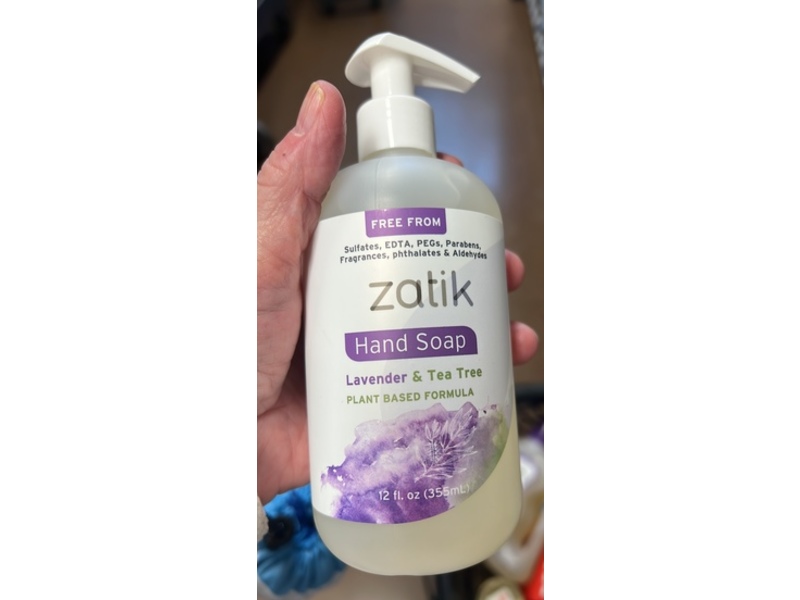 Zatik Hand Soap, Lavender & Tea Tree, 12 fl oz/355 mL