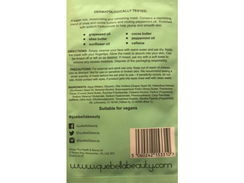 Que Bella Energizing Whipped Mint Cream Mask, Peppermint Oil, 0.5 oz/15 g