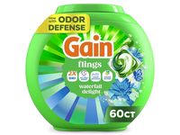 Gain +Ultra OXI Liquid Washing Detergent Pacs, Waterfall Delight, 40 oz/1.16 kg, 60 Count - thumbnail 1
