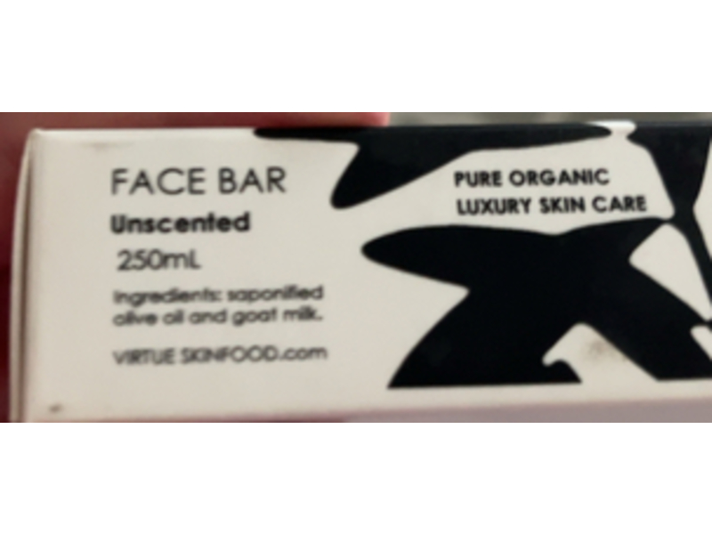Virtue Face Bar, Unscented, 250 mL