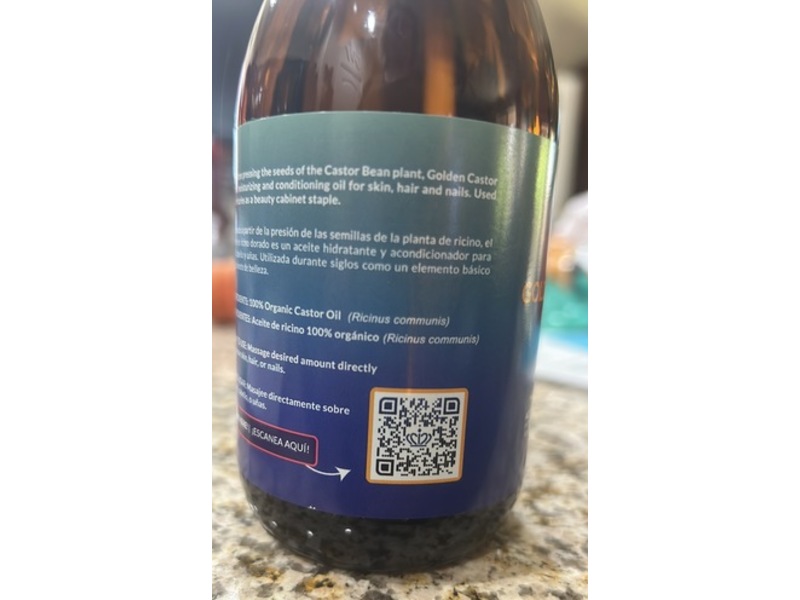 Queen Of The Thrones Organic Golden Castor Oil, 8.45 oz/250 mL