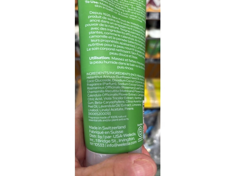 Weleda Skin Food Body Wash, 6.8 fl oz/200 mL