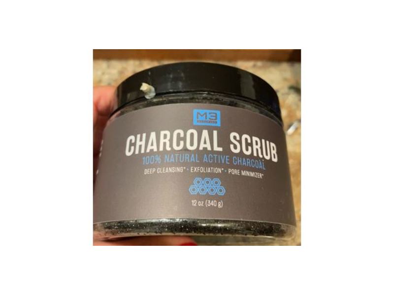 M3 Naturals Charcoal Scrub, Collagen + Stem Cell Infused, 12 oz/340 g