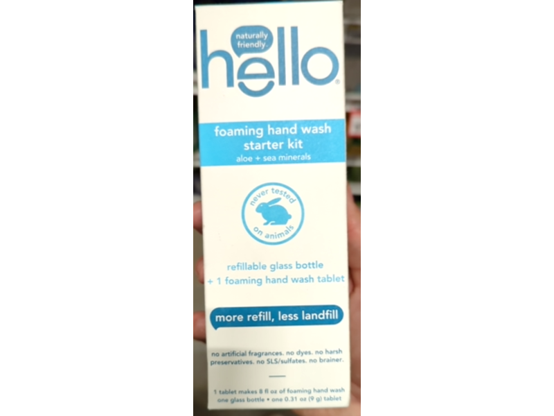 Hello Foaming Hand wash Starter, Aloe + Sea Minerals, 0.31 oz/9 g