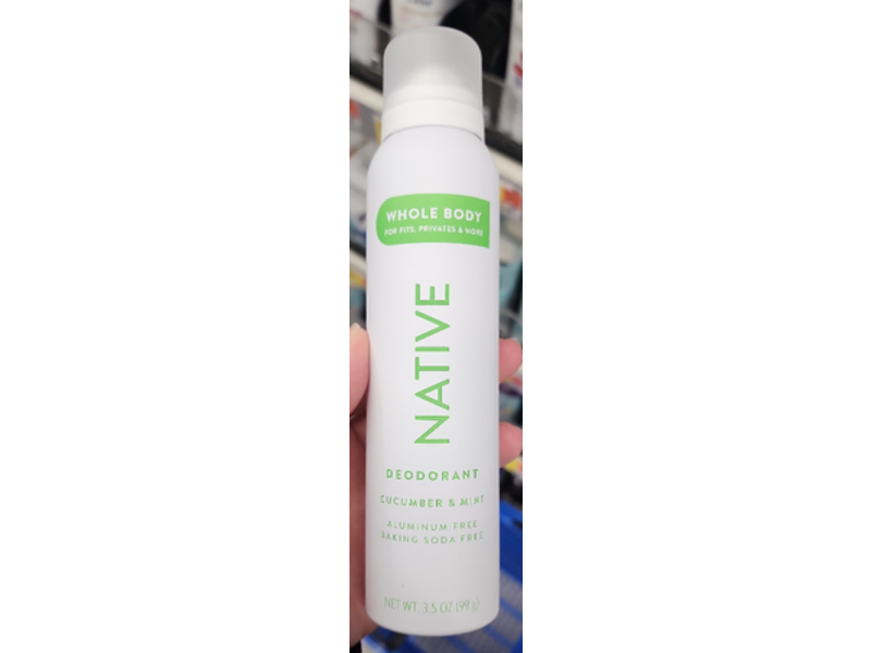 Native Whole Body Deodorant, Cucumber & Mint, 3.5 oz/99 g