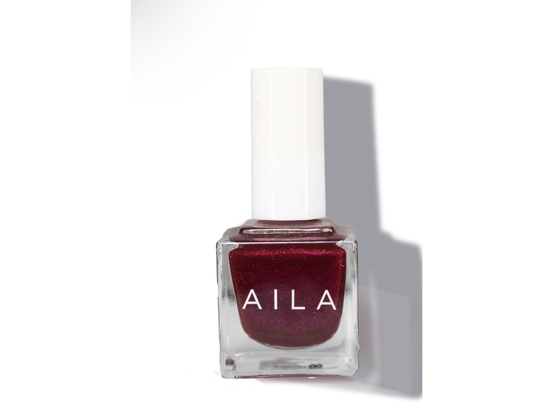 Love Aila Nail Lacquer, Dr. Rosen Beaver, Fuchsia With Red Glitter, 0.5 oz