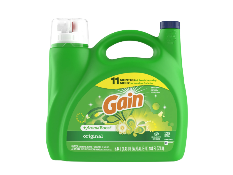 Gain + Aroma Boost Liquid Laundry Detergent, Original Scent, 128 Loads, 184 fl oz/5.44 L.
