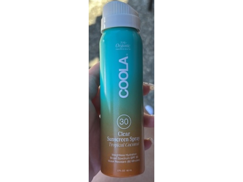 Coola Clear Sunscreen Spray, SPF 30, Tropical Coconut, 2 fl oz/60 mL