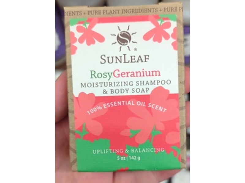 Sunleaf Moisturizing Shampoo & Body Soap, Rosy Geranium, 5 oz/142 g