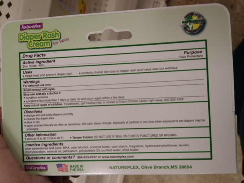 Natureplex Diaper Rash Cream, 40% Zinc Oxide With Aloe, 1.5 oz/42.5 g