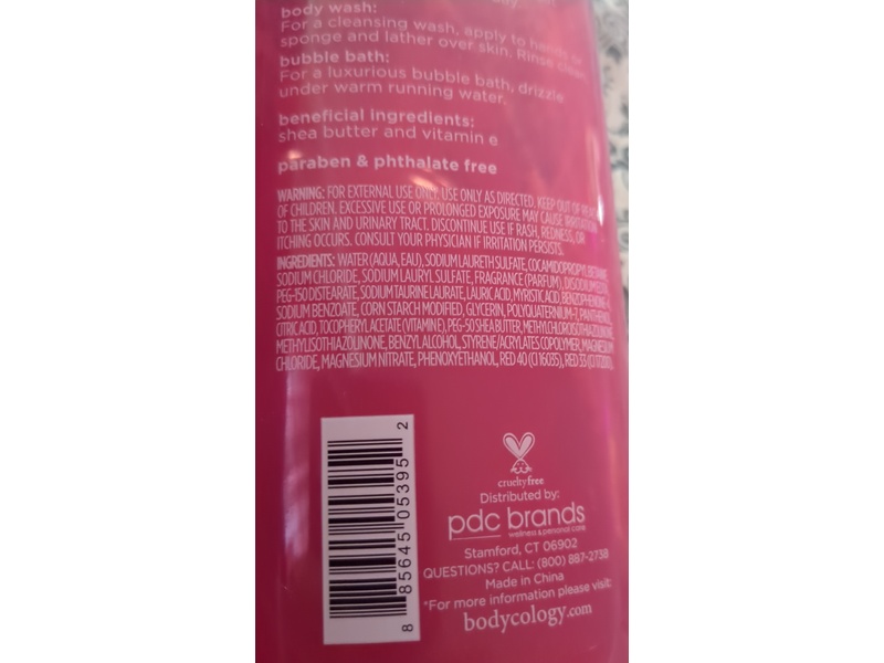 Bodycology 2 In 1 Body Wash & Bubble Bath, Watermelon Splash, 16 oz/473 mL