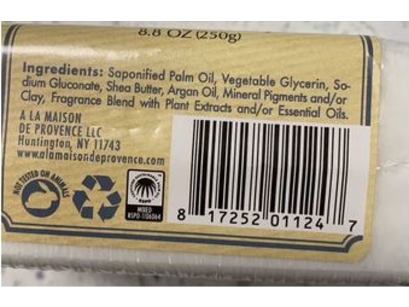 A La Maison De Provence Hand & Body Soap, Fresh Sea Salt, Shea Butter & Argan Oil, 8.8 oz/250 g