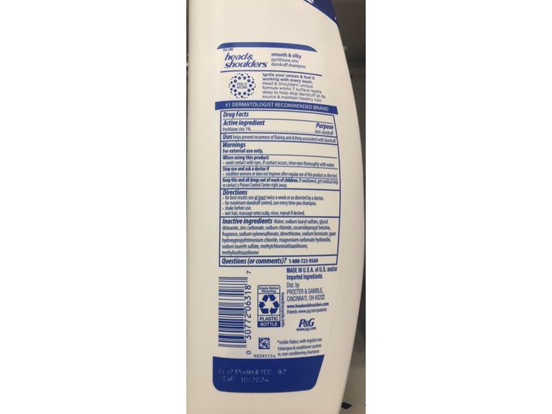 Head & shoulders Smooth & Silky Daily Shampoo, 12.5 fl oz/370 mL