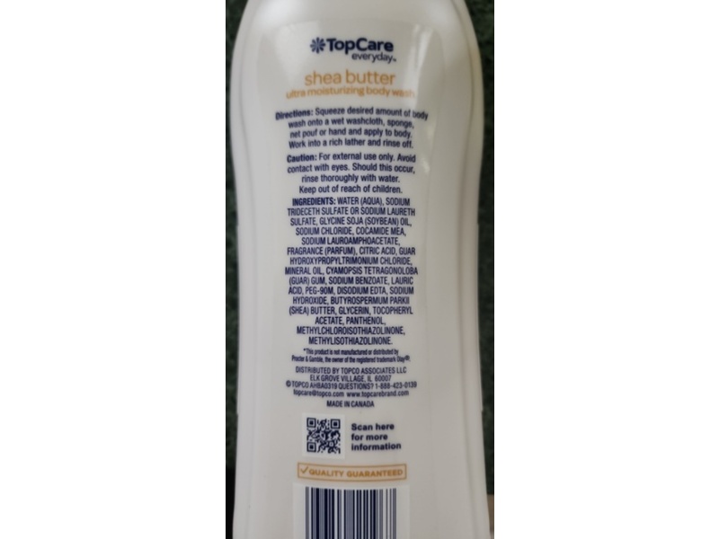 TopCare Everyday Ultra Moisturizing Body Wash, Shea Butter, 23.6 fl oz/698 mL