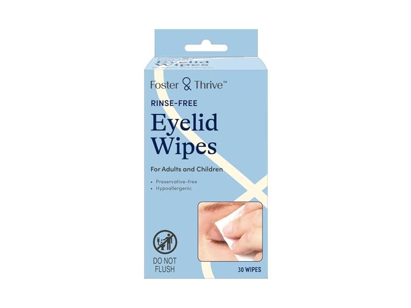 Foster & Thrive Eyelid Wipes, 30 Wipes, Pack Of 3