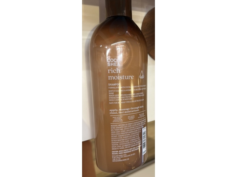 Bath & Body Works Rich Moisture Shampoo, Cocoa + Shea Butter Extracts, 16 fl oz/473 mL