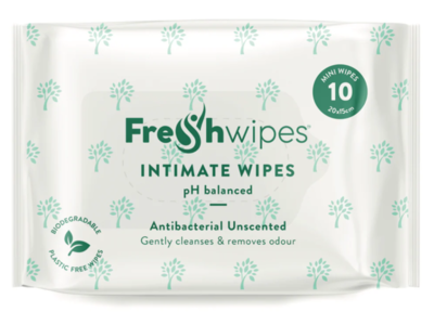 Fresh Wipes Unscented Intimate Wipes, 10 Count
