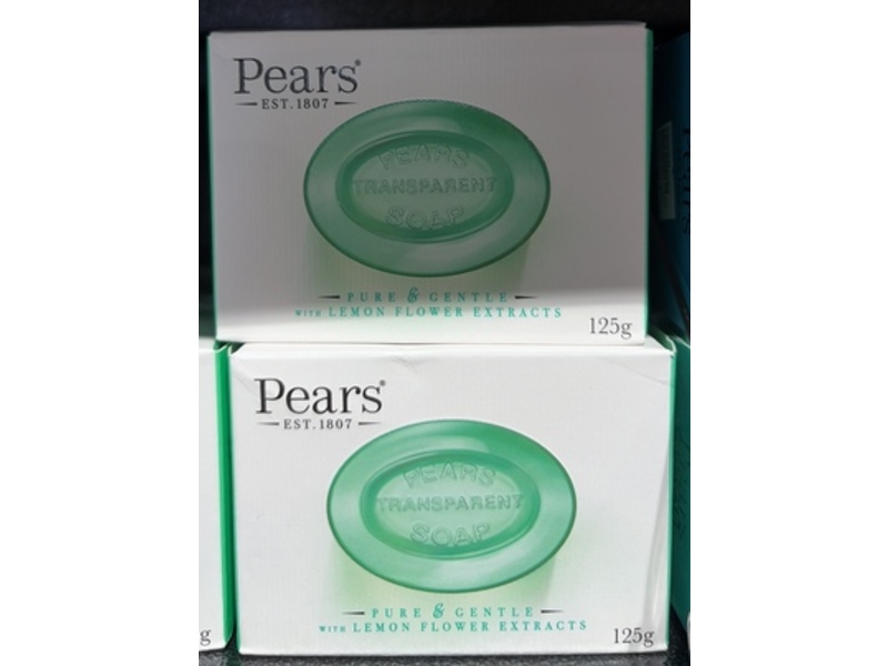 Pears Pure & Gentle Transparent Soap, Lemon Flower Extracts, 4.4 oz/125 g, Pack Of 3