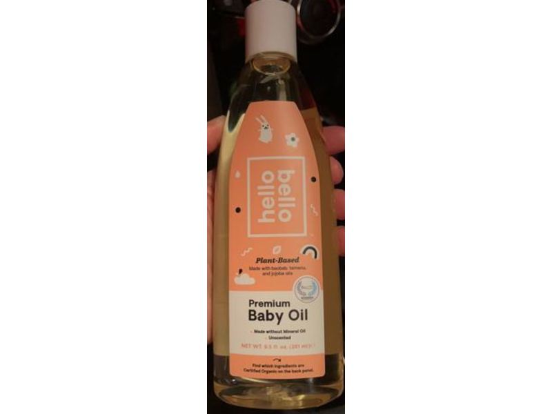 Hello Bello Premium Baby Oil, Unscented, 9.5 fl oz/281 mL, Pack Of 2