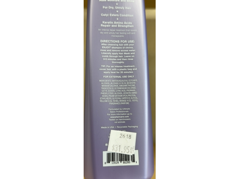 Enjoy Repair Hair Mask, 8 oz/227 g