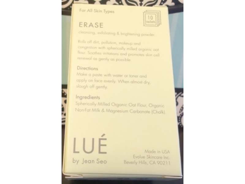 LUE By Jean Seo Erase Cleansing, Exfoliating & Brightening Powder, 10 Count