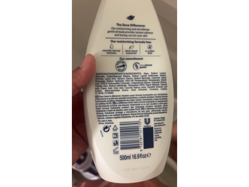 Dove Refreshing Body Wash, 16.9 fl oz/500 mL