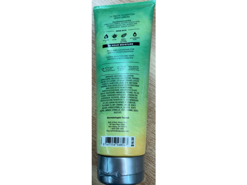 Bath & Body Works Ultimate Hydration Body Cream, Cucumber Melon, 8 fl oz/226 g