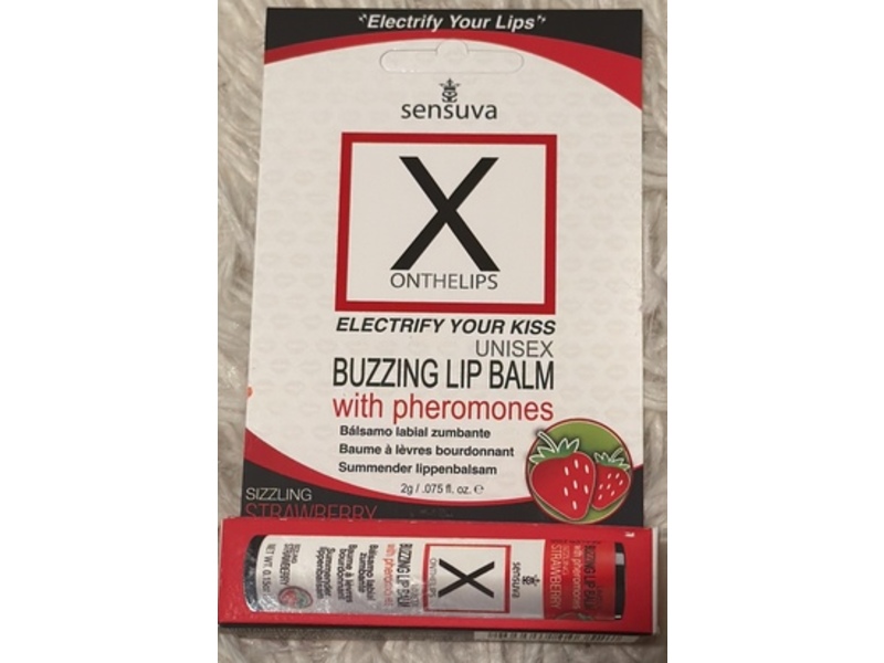 Sensuva X On The Lips Buzzing Lip Balm, Sizzling Strawberry, 0.075 fl oz/2 g