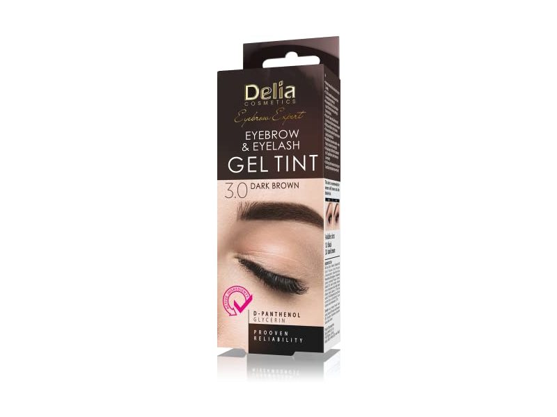 Delia Cosmetics Eyebrow Expert Eyebrow&Eyelash Gel Tint, 3.0 Dark Brown, 0.5 oz