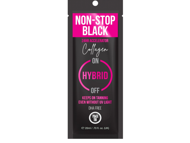 Power Tan Hybrid Non-Stop Black 24Hr Accelerator, Collagen, 0.70 fl oz/20 mL