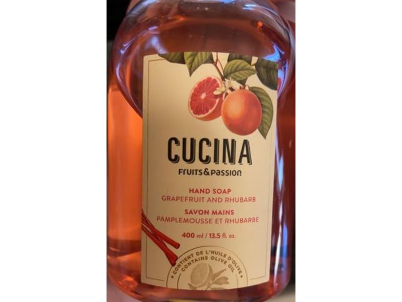 Cucina Fruits & Passion Hand Soap, Grapefruit, Rhubarbe, 13.5 fl oz/400 mL