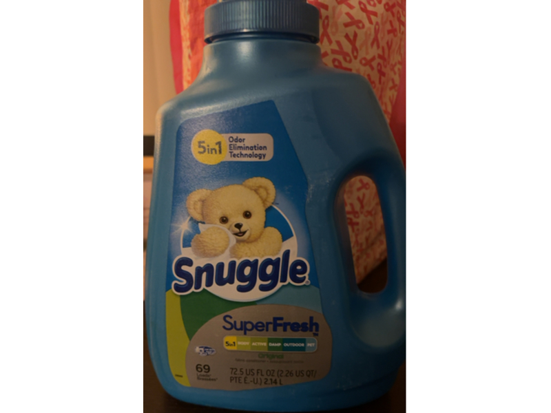 Snuggle SuperFresh 5in1 Liquid Fabric Conditioner, Original, 69 Loads, 72.5 fl oz/2.14 L