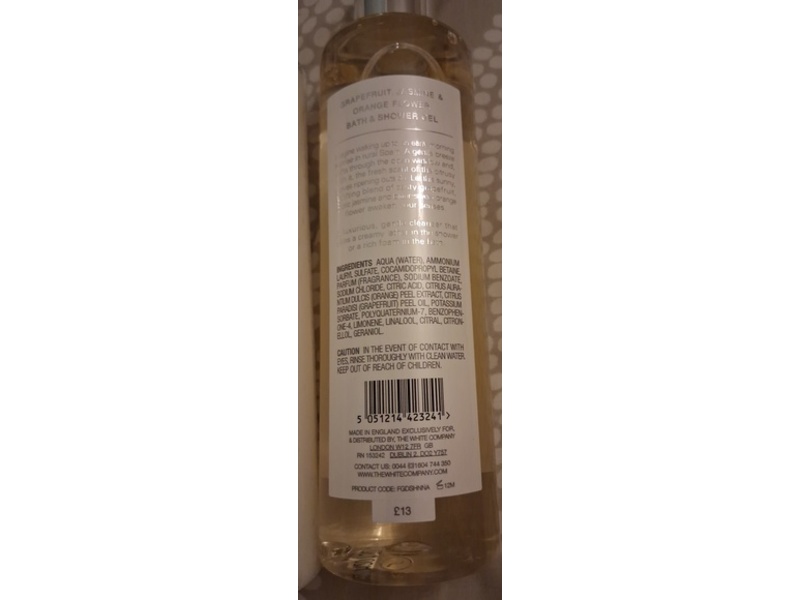 The White Company London Hand & Body Cream, Fresh Grapefruit + Jasmine & Orange Flower, 8.5 fl oz/250 mL