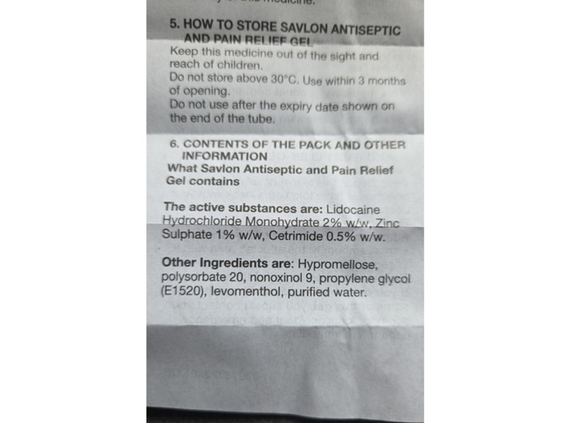 Savlon Antiseptic & Pain Relief Gel, 20 g