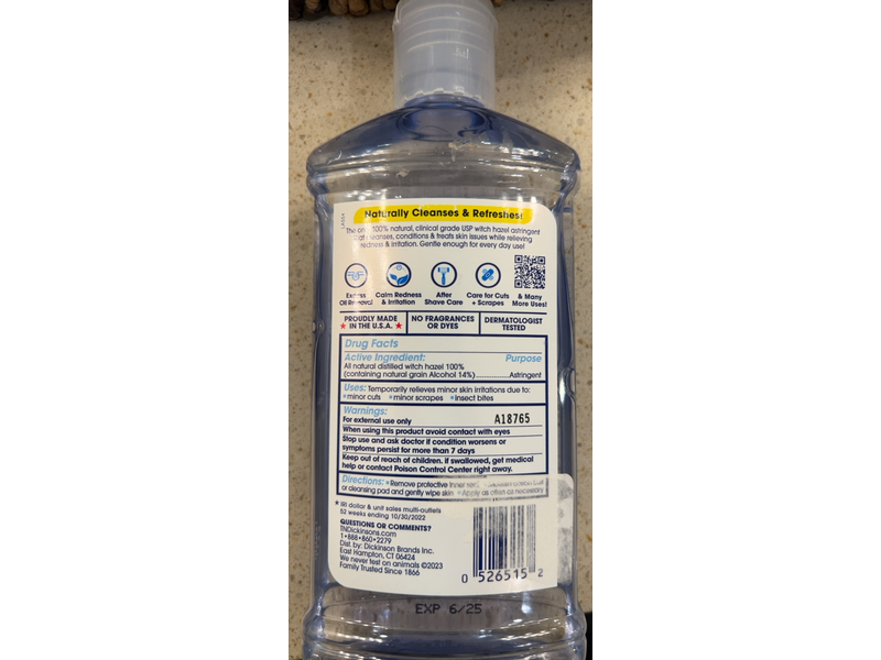 T.N. Dickinson's Witch Hazel Face & Body Astringent, 8 fl oz/237 mL