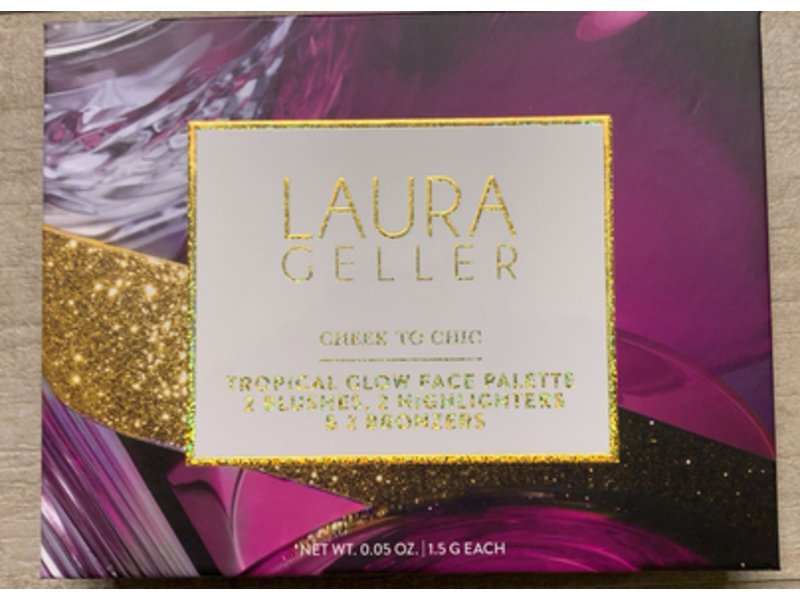 Laura Geller Tropical Glow Baked Face Palette, Cheek to Chic, 0.05 oz/1.5 g