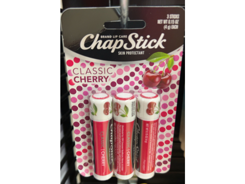 ChapStick Lip Care, Classic Cherry, 0.15 oz/4 g, Pack of 3
