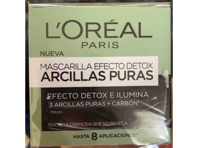 L'oreal Paris Mascarilla Efecto Detox Arcillas Puras, 40 g