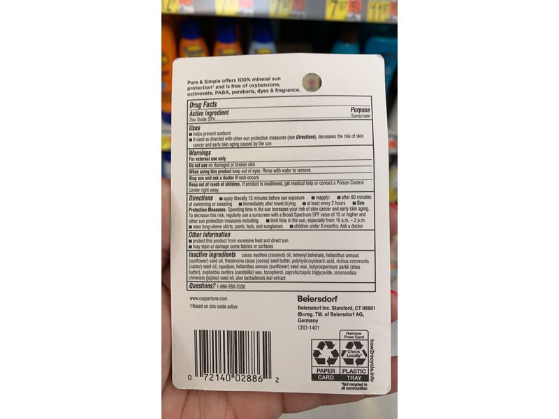 Coppertone Pure & Simple Baby SPF 50 Sunscreen Stick, 0.49 Ounce