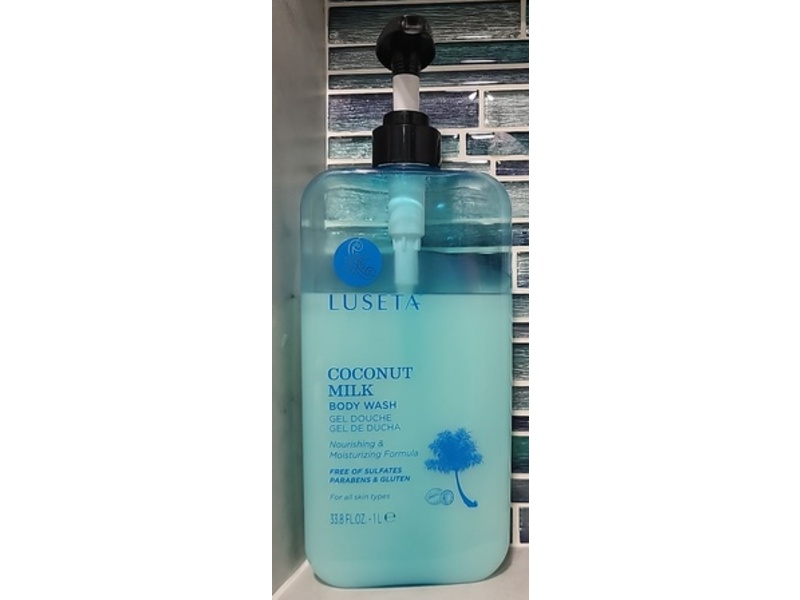 Luseta Body wash, Coconut Milk, 33.8 fl oz/1 L