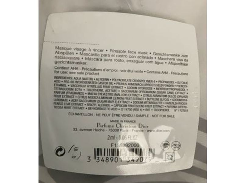 Dior Hydra Life Glow Better + Fresh Jelly Mask, 0.06 fl oz / 2 mL