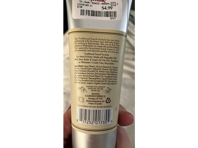 A La Maison De Provence Hand Cream, Honeysuckle, 3.4 fl oz/100 mL