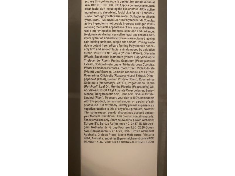 Grown Alchemist Age-Repair Gel Masque, Pomegranate, 2.9 oz/75 mL